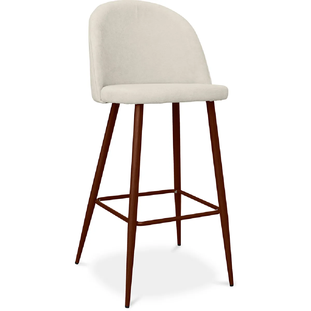 Tabouret rembourré en tissu Design scandinave 76cm Evelyne Jaune - vue 2