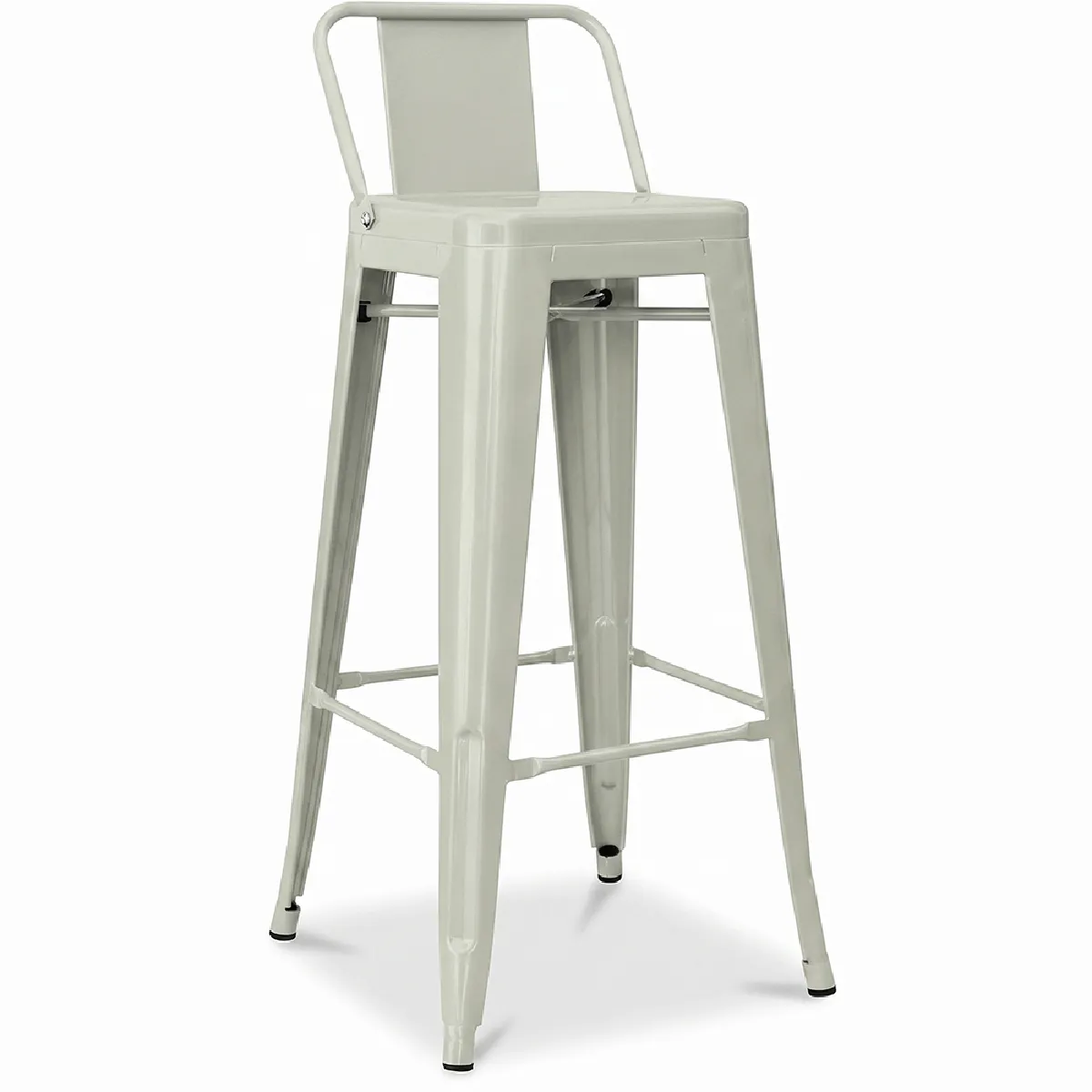 Tabouret de bar avec dossier - Design industriel - 76cm - Nouvelle édition