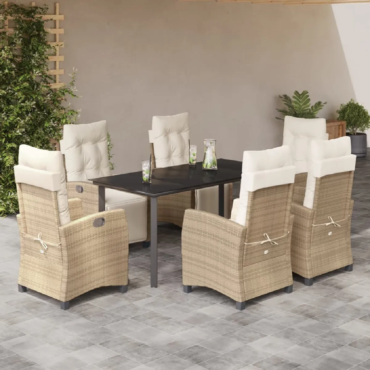 vidaXL Ensemble à manger de jardin et coussins 7 pcs - vue 6