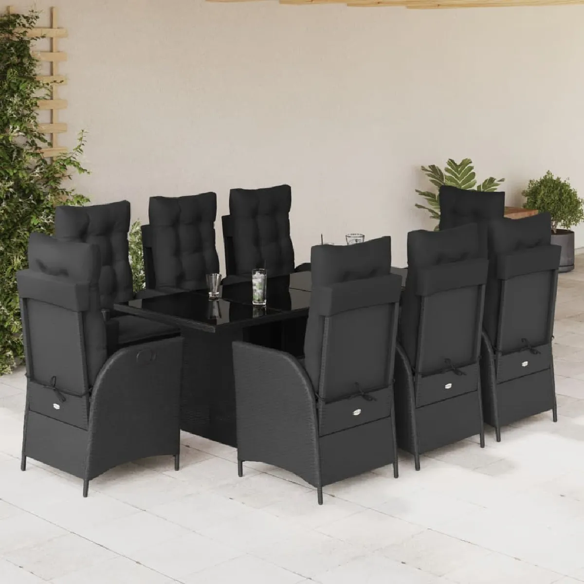 VIDAXL Ensemble 9 pcs résine tressée - vue 4