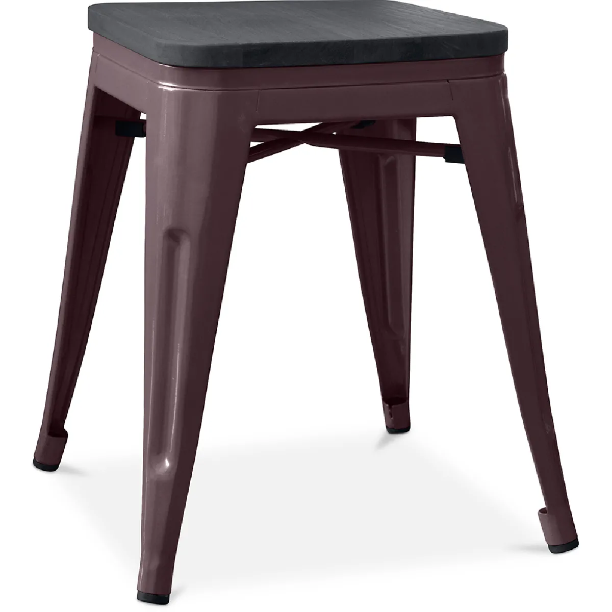 Tabouret Design Industriel - Bois & Acier - 46cm - Stylix Bronze