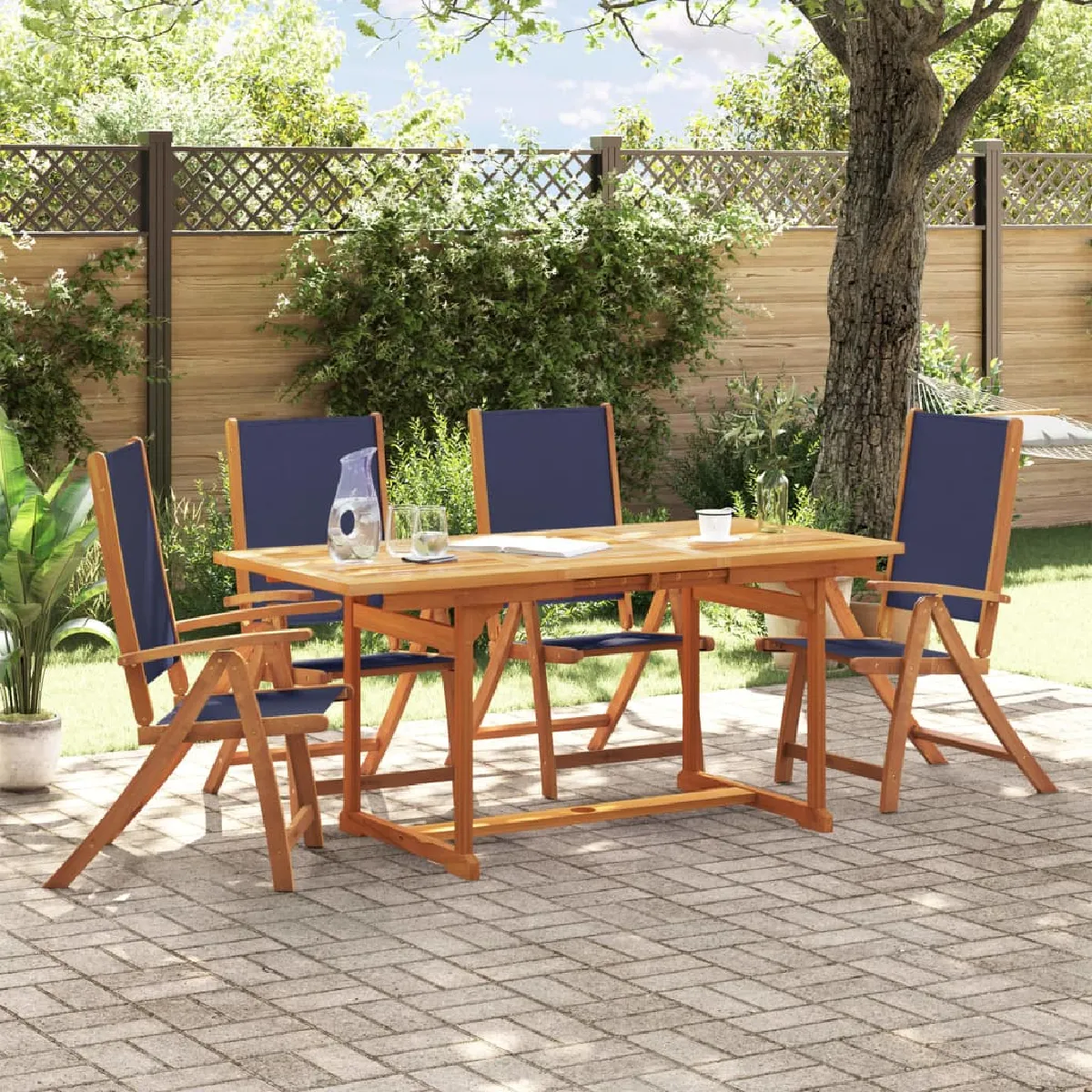 vidaXL Ensemble à Manger de Jardin Bois d'Acacia - vue 3