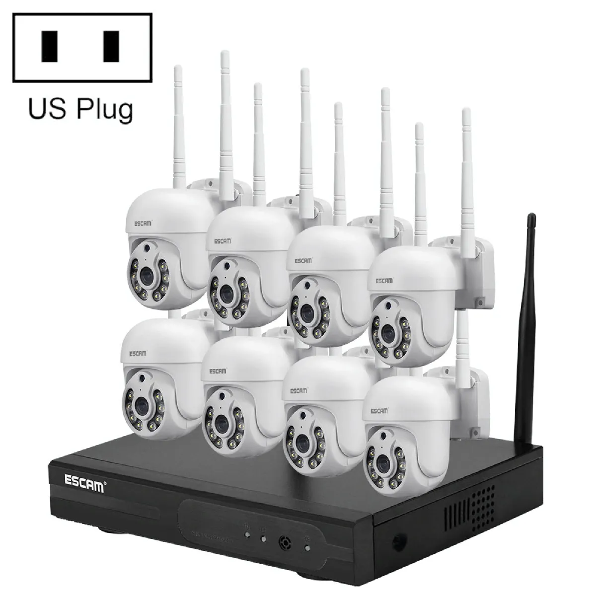 Camera Surveillance HD 3MP 8CH Sans Fil Vision Nocturne Audio Bidirectionnel YONIS - vue 3