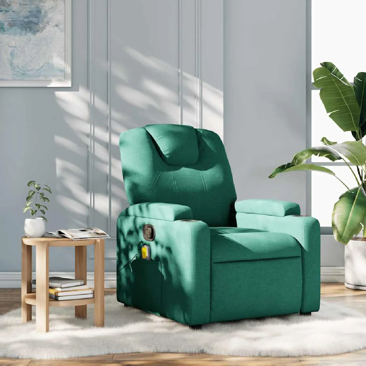 Vidaxl Vert Fauteuil De Massage - Tissu Foncé