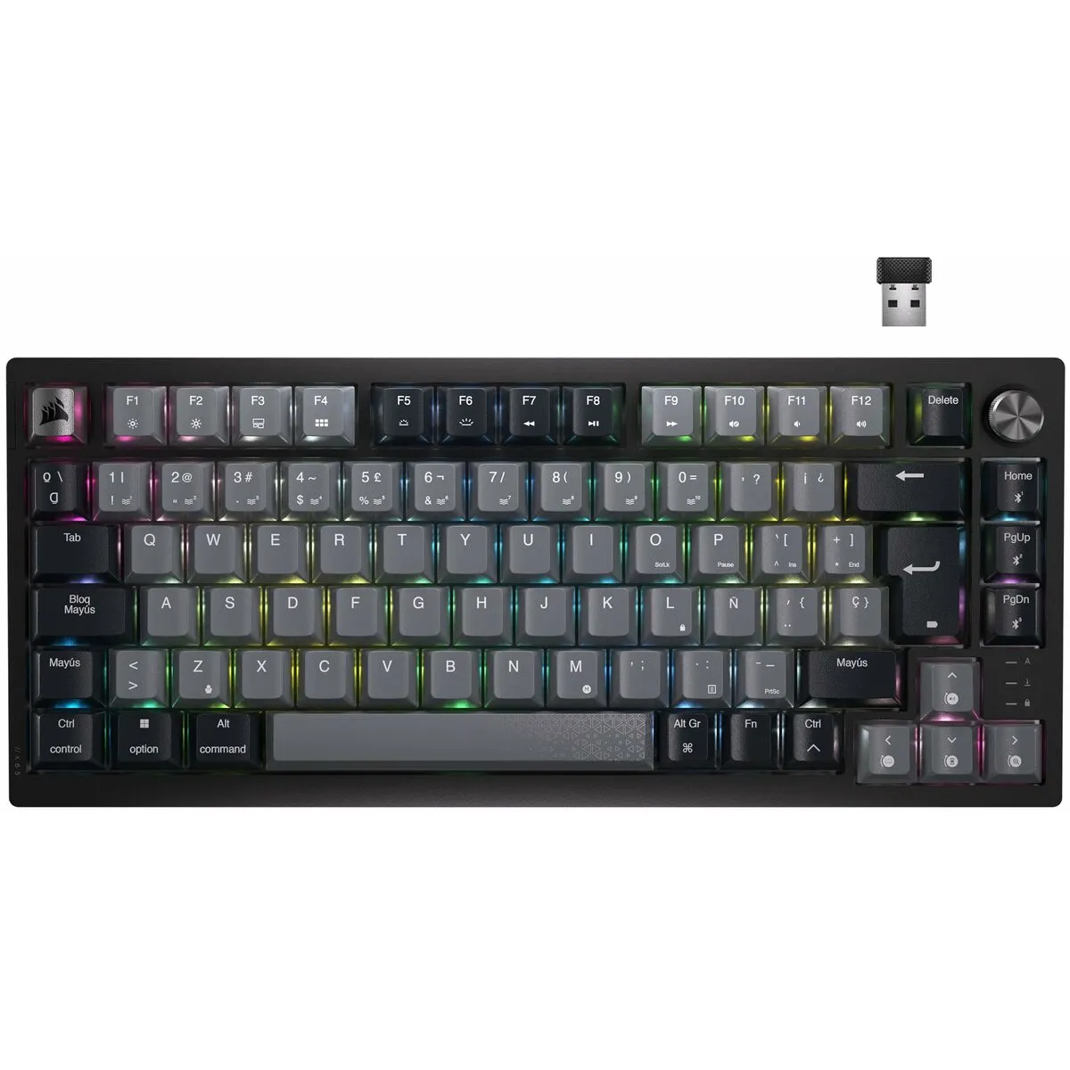 CORSAIR K65 Plus Clavier de jeu mécanique sans fil 75 % RGB Échange à chaud Corsair MLX Prélubrifié Commutateurs linéaires - vue 3