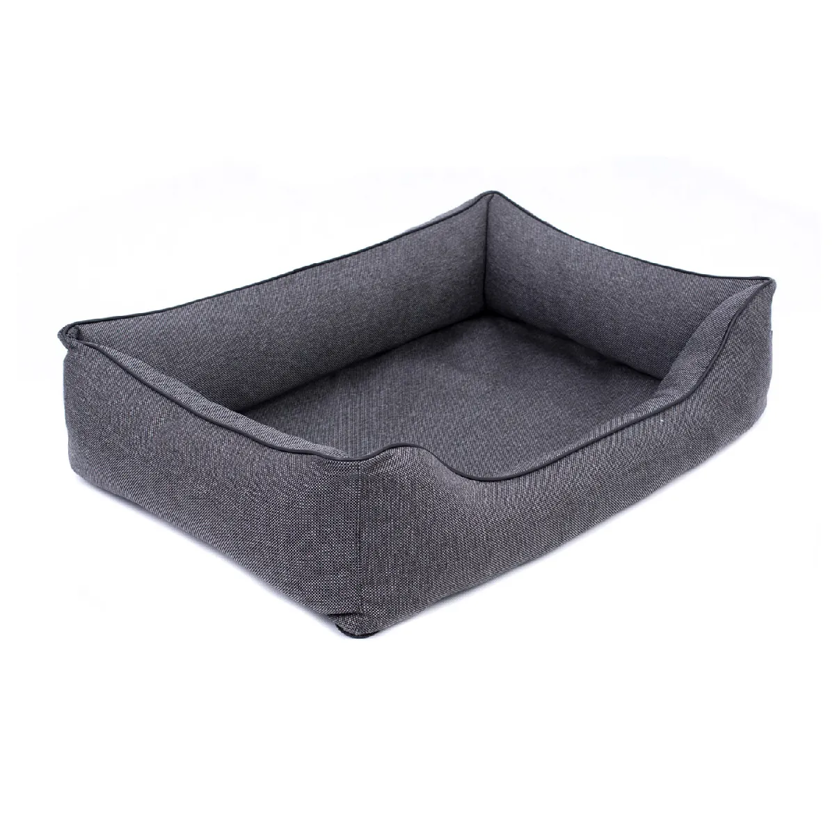 Panier pour chien, Mestizo, lit orthopédique, 65x50cm, gris foncé, bordure noire, Mallorca SMO-BRO-B-2