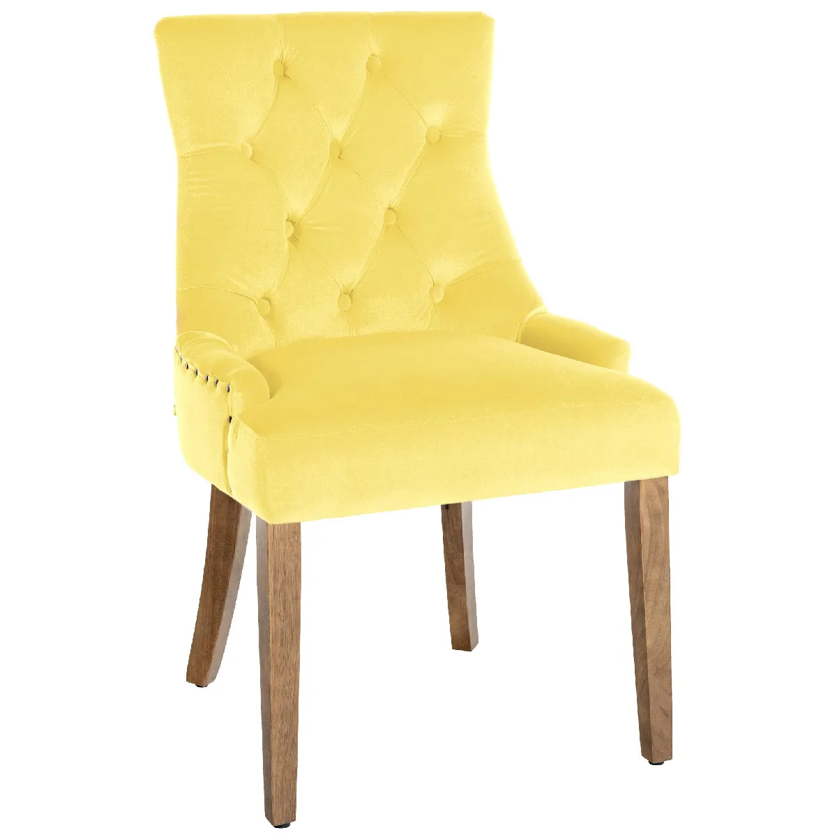 Decoshop26 Chaise capitonnée jaune 10_0001947