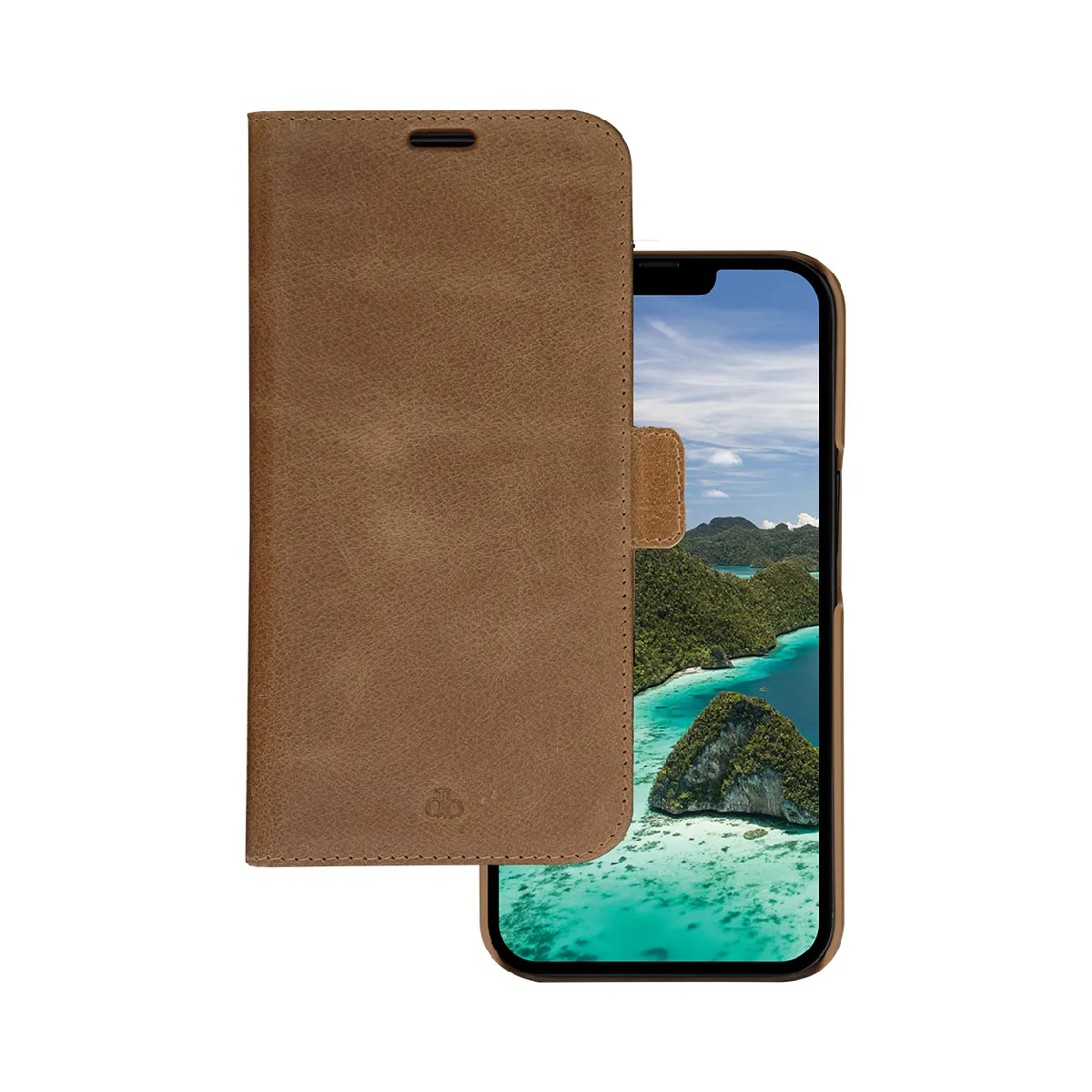Dbramante1928 Marron/Clair Étui Folio Pour Iphone 14 Plus