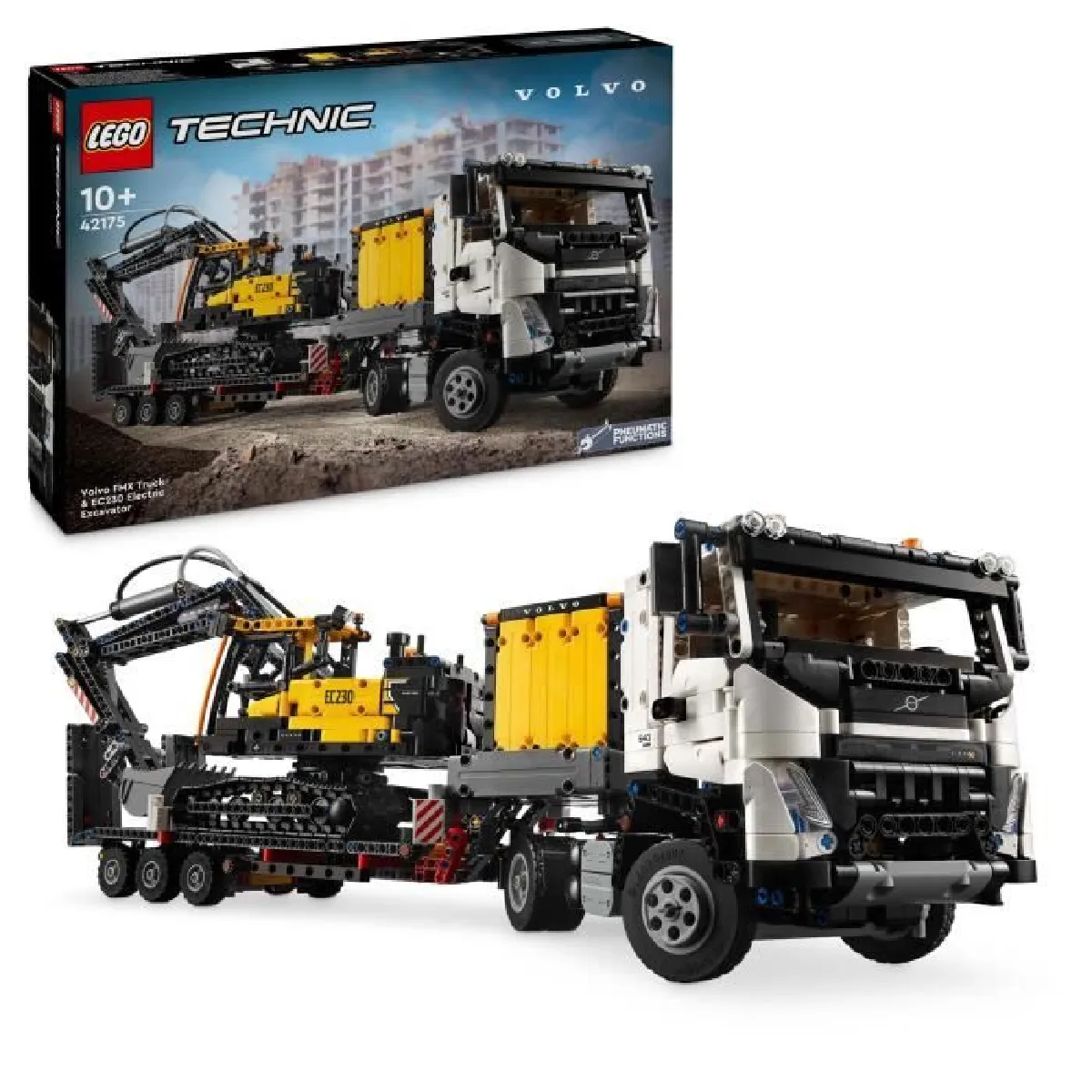 LEGO Technic 42175 Camion Volvo FMX et pelleteuse électrique EC230