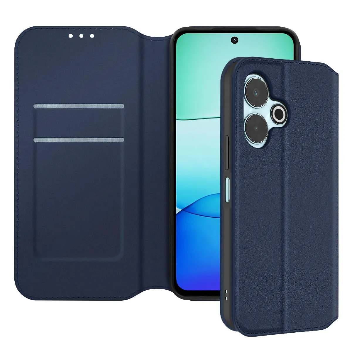 Avizar - Etui pour Xiaomi Redmi 13 - Cuir - Bleu - Image 2