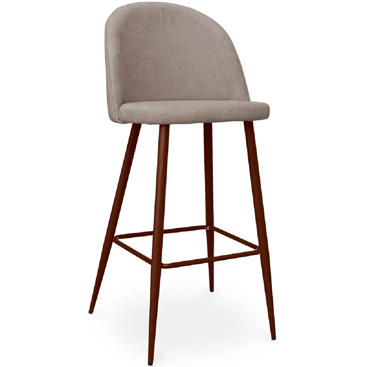 Tabouret rembourré en tissu Design scandinave 76cm Evelyne Jaune - vue 8