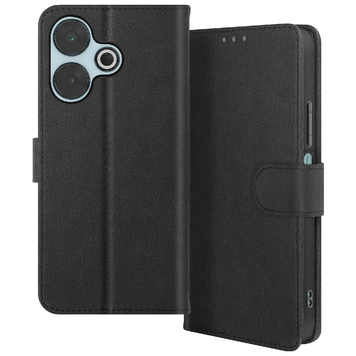 Avizar Noir Étui Pour Xiaomi Redmi 13 Clapet Portefeuille Et Support Vidéo