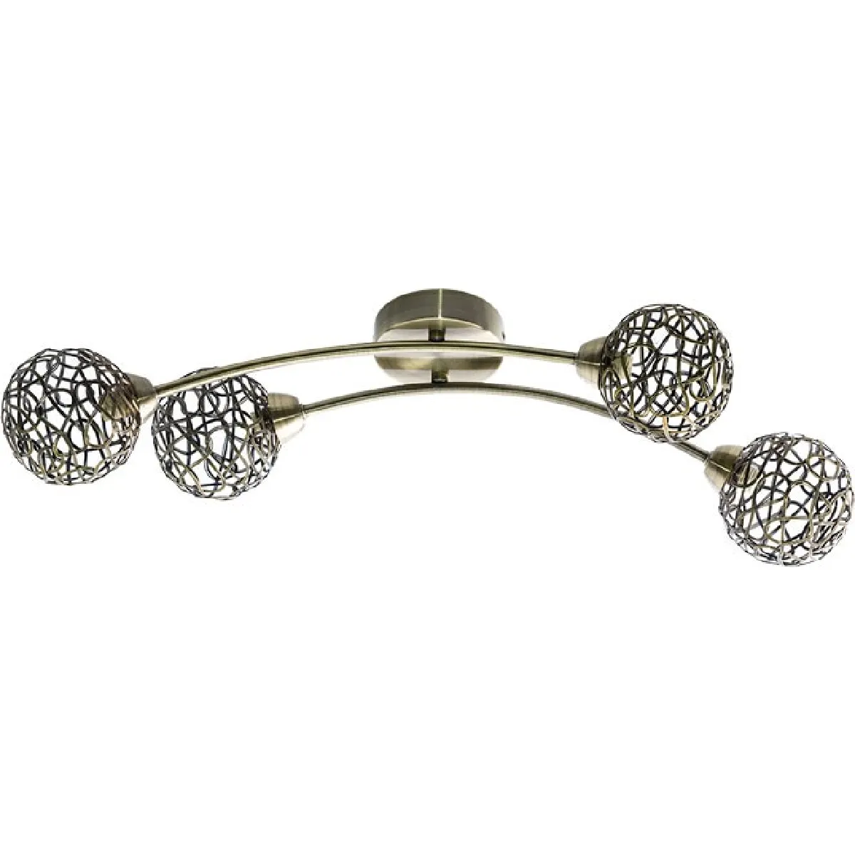 Plafonnier rond 4 lampes G9 - Noir bronze