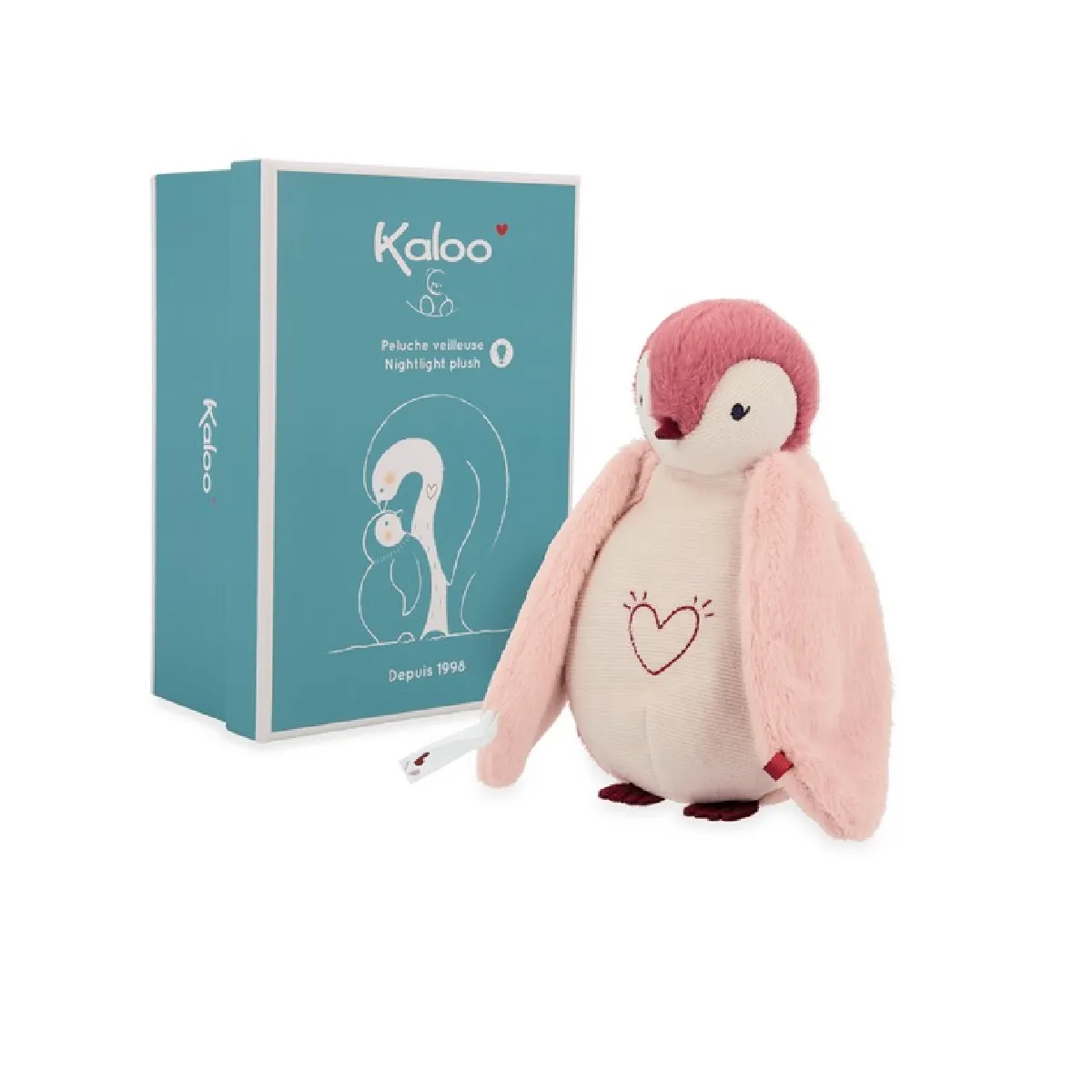Kaloo Rose Peluche Veilleuse Manchot