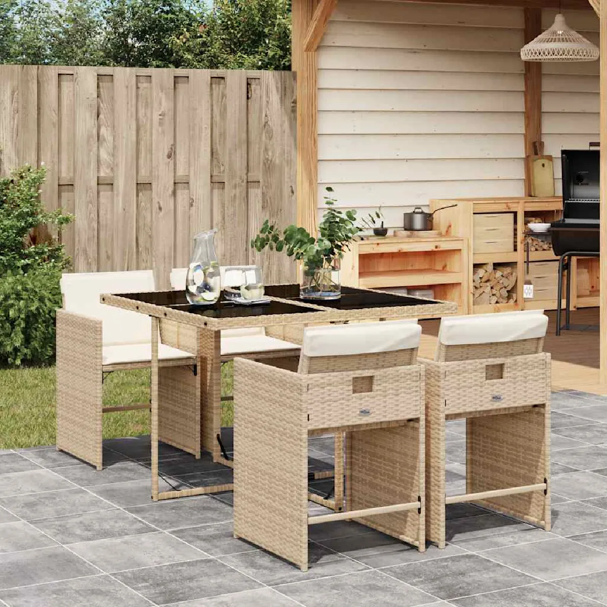 Ensemble à manger de jardin VIDAXL 5 pcs - vue 2