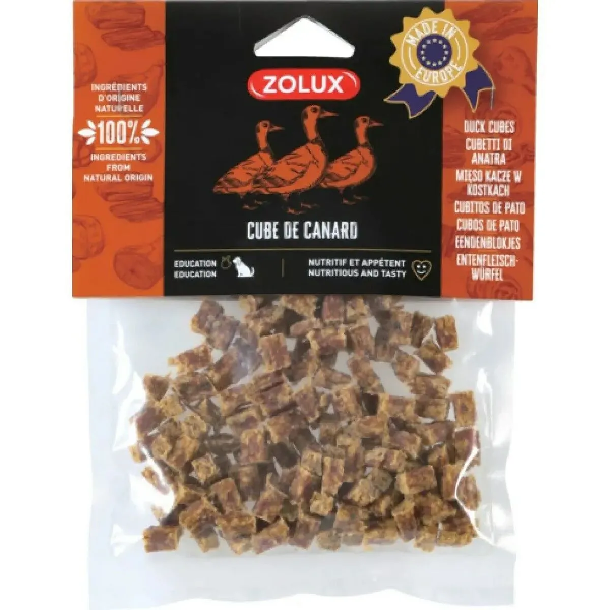 Comparer les prix de Snack pour chiens Zolux Cubos de Pato 100 g