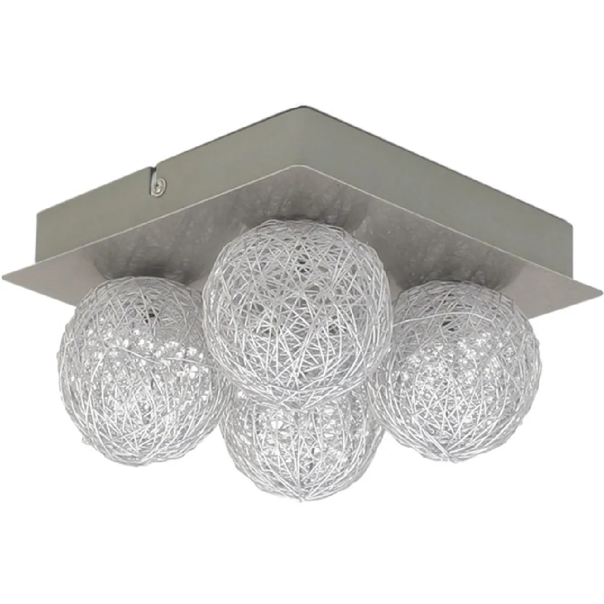 Plafonnier 4 lampes métal - Argent