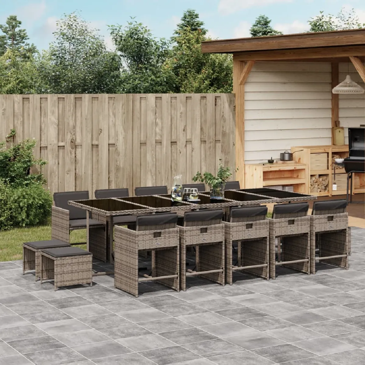 vidaXL Ensemble à manger de jardin Résine tressée - vue 4