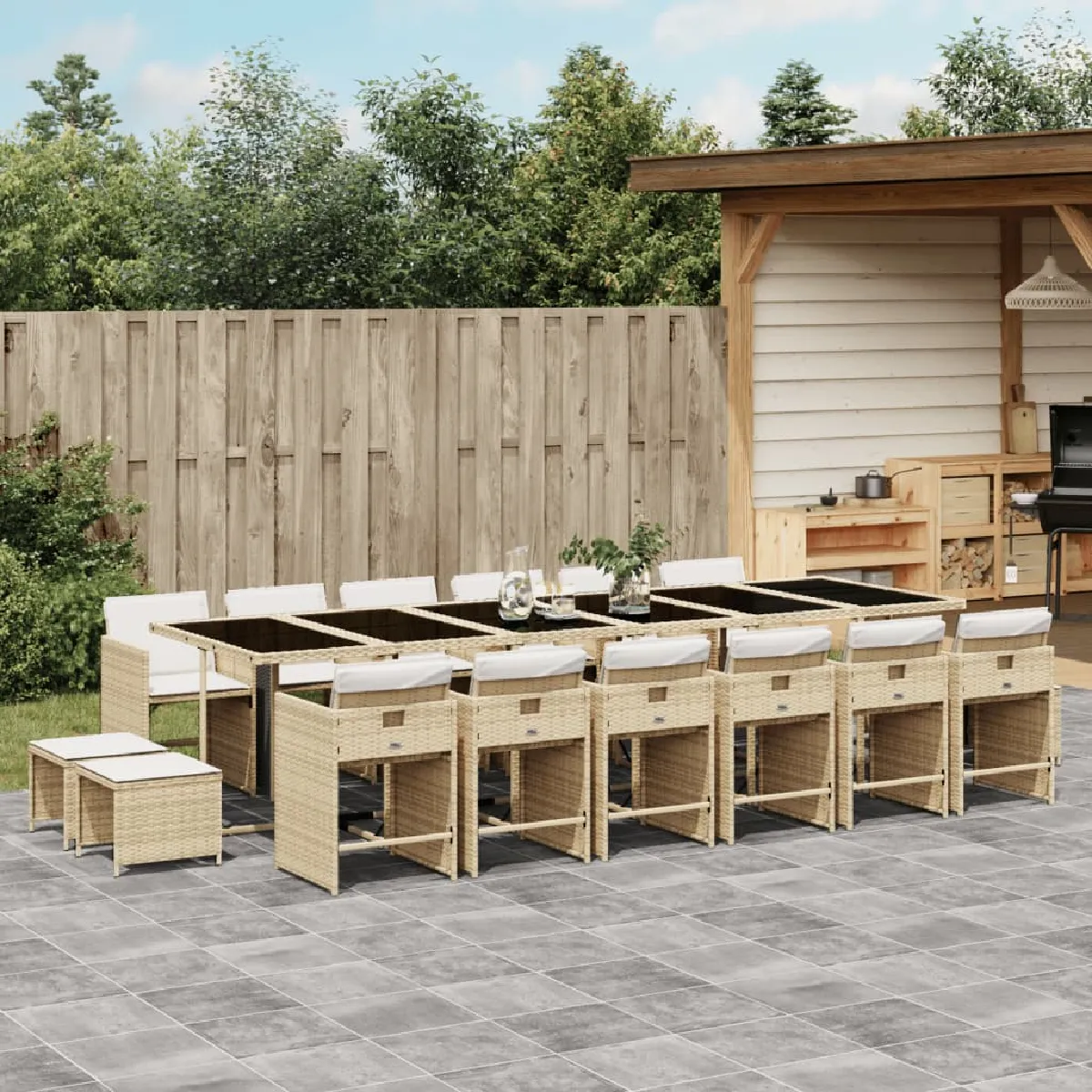 VIDAXL Ensemble à manger 17 pcs - vue 8