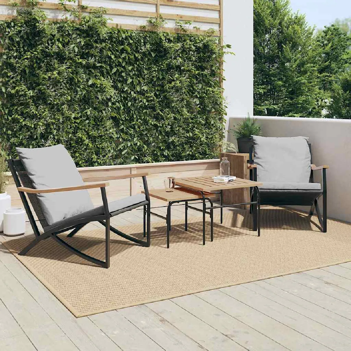 vidaXL Chaises de jardin 2 pcs bois massif de pin 825391 - vue 3