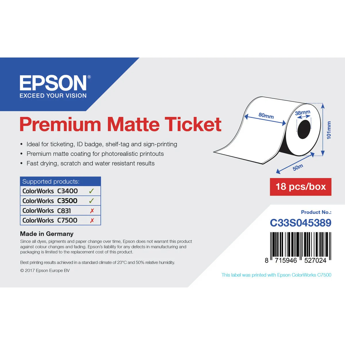 Epson Etiquettes C33S045389