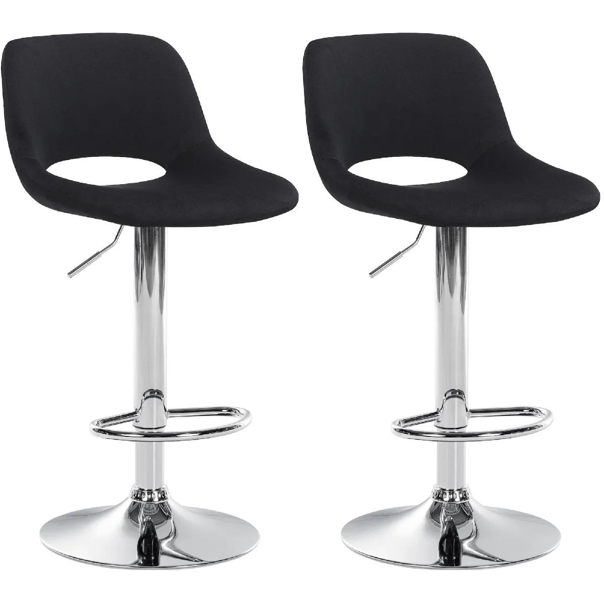 Decoshop26 Tabourets de bar velours lot de 2 - vue 2