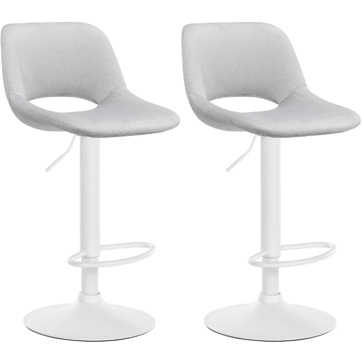 Decoshop26 Tabourets de bar velours lot de 2 - vue 9
