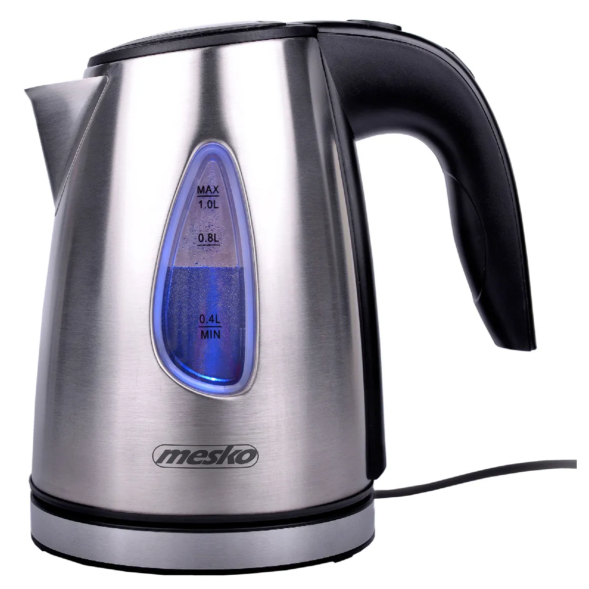 Non Communiqué Argent Bouilloire Électrique 1,0 Litre, Cuve En Acier Inoxydable Sans Bpa Mesko Ms1351 - Image 3