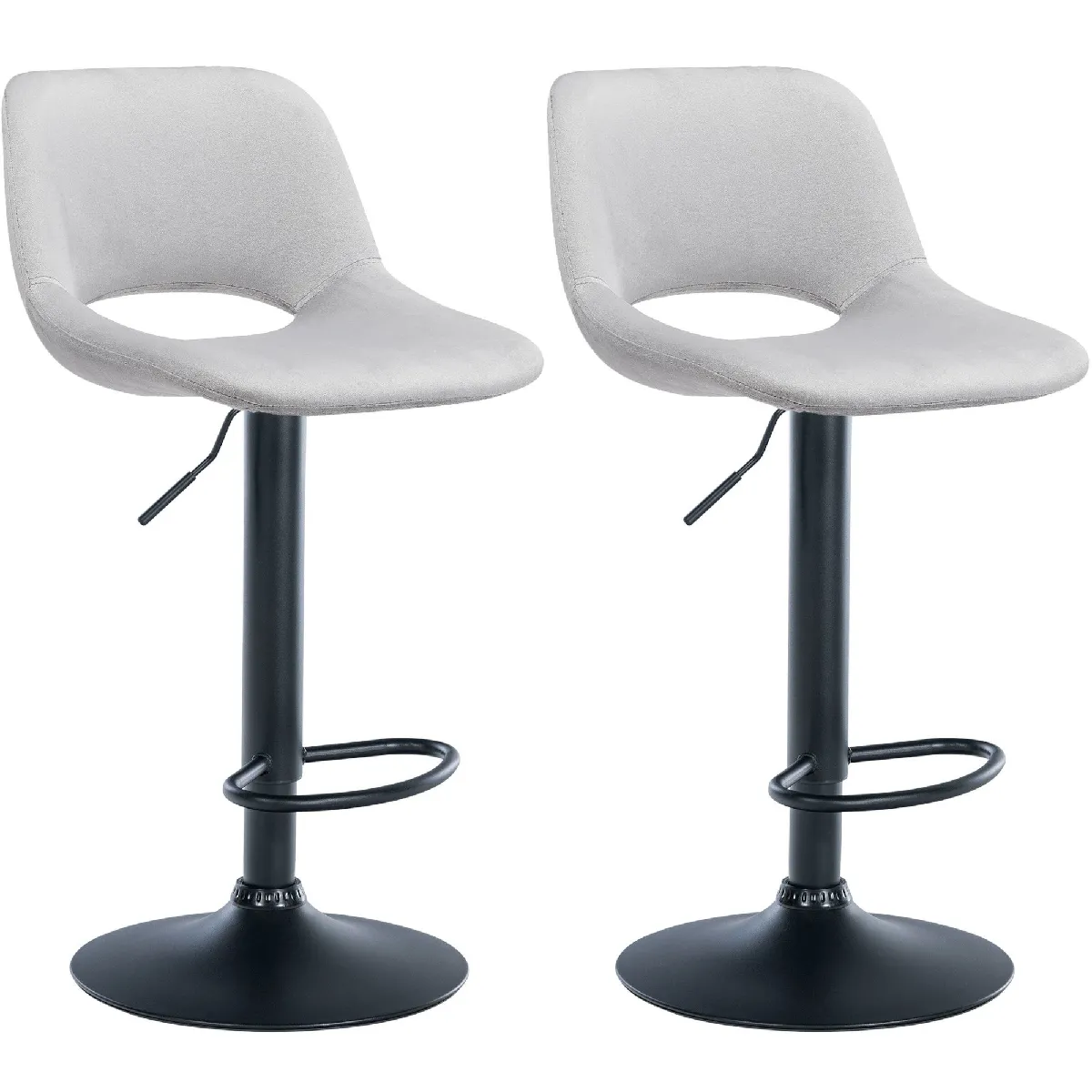 Decoshop26 Tabourets de bar velours lot de 2 - vue 3
