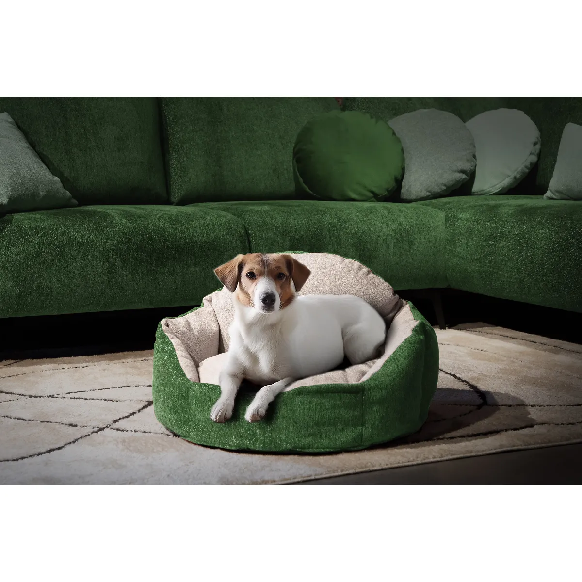 Meilleurs prix pour Panier pour chien et chat 70 x 55 cm tissu vert gris clair - MICKEY