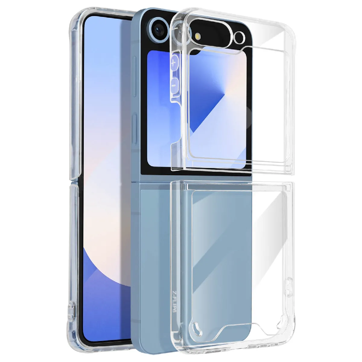 Avizar Coque Pour Samsung Galaxy Z Flip 6 Bords Surélevés Coins Renforcés Transparent