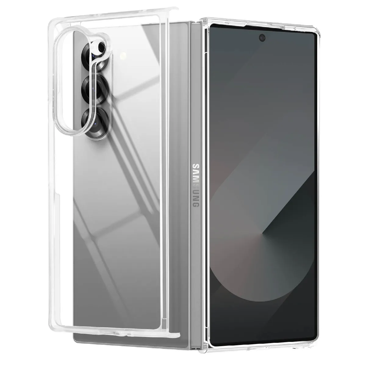 Avizar Coque Pour Samsung Galaxy Z Fold 6 Bords Surélevés Coins Renforcés Transparent