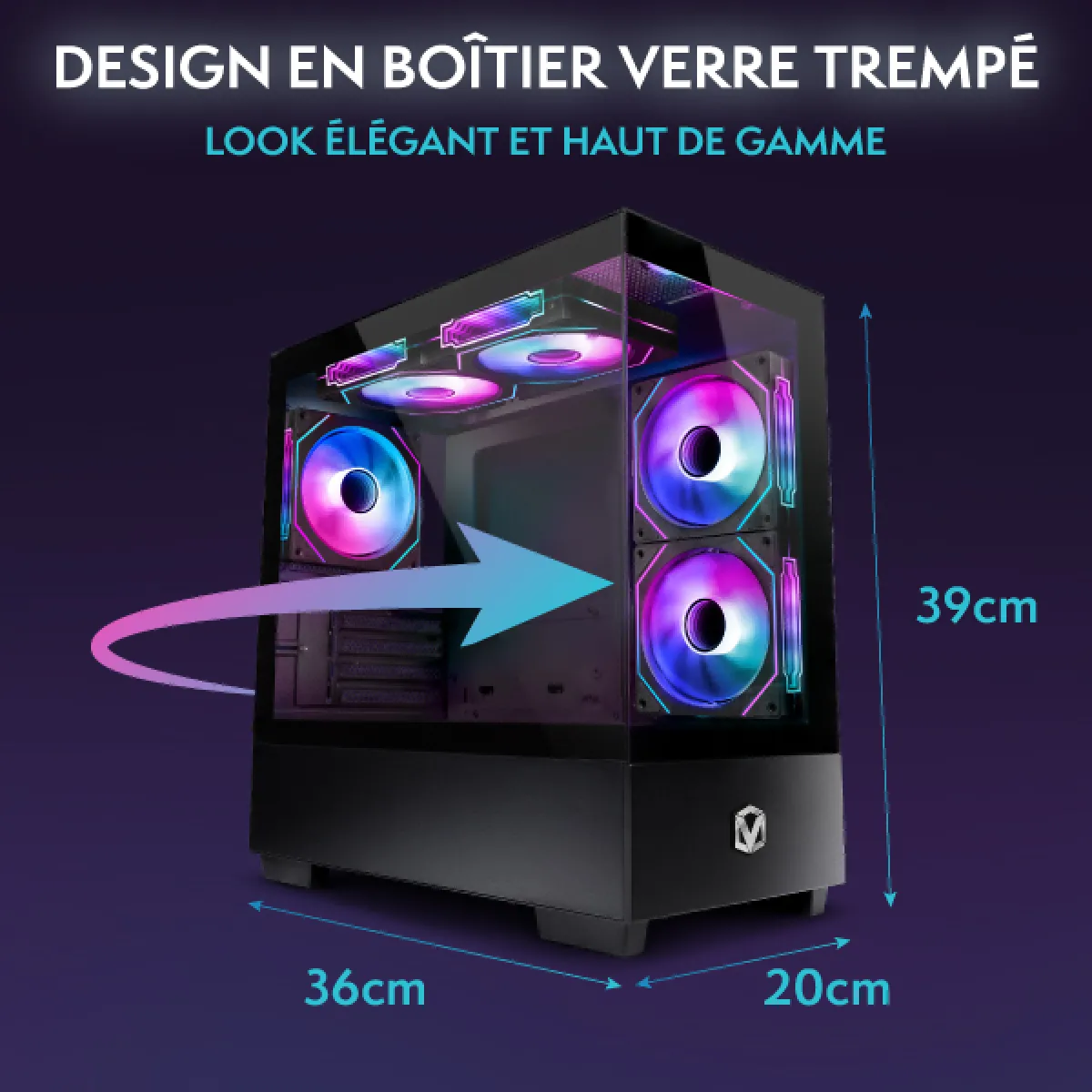 PC Gamer Complet VIBOX - AMD Ryzen 5 5500, RTX 5060 8 Go, 16 Go RAM, 1 To SSD, Écran 23" - Blanc - 5