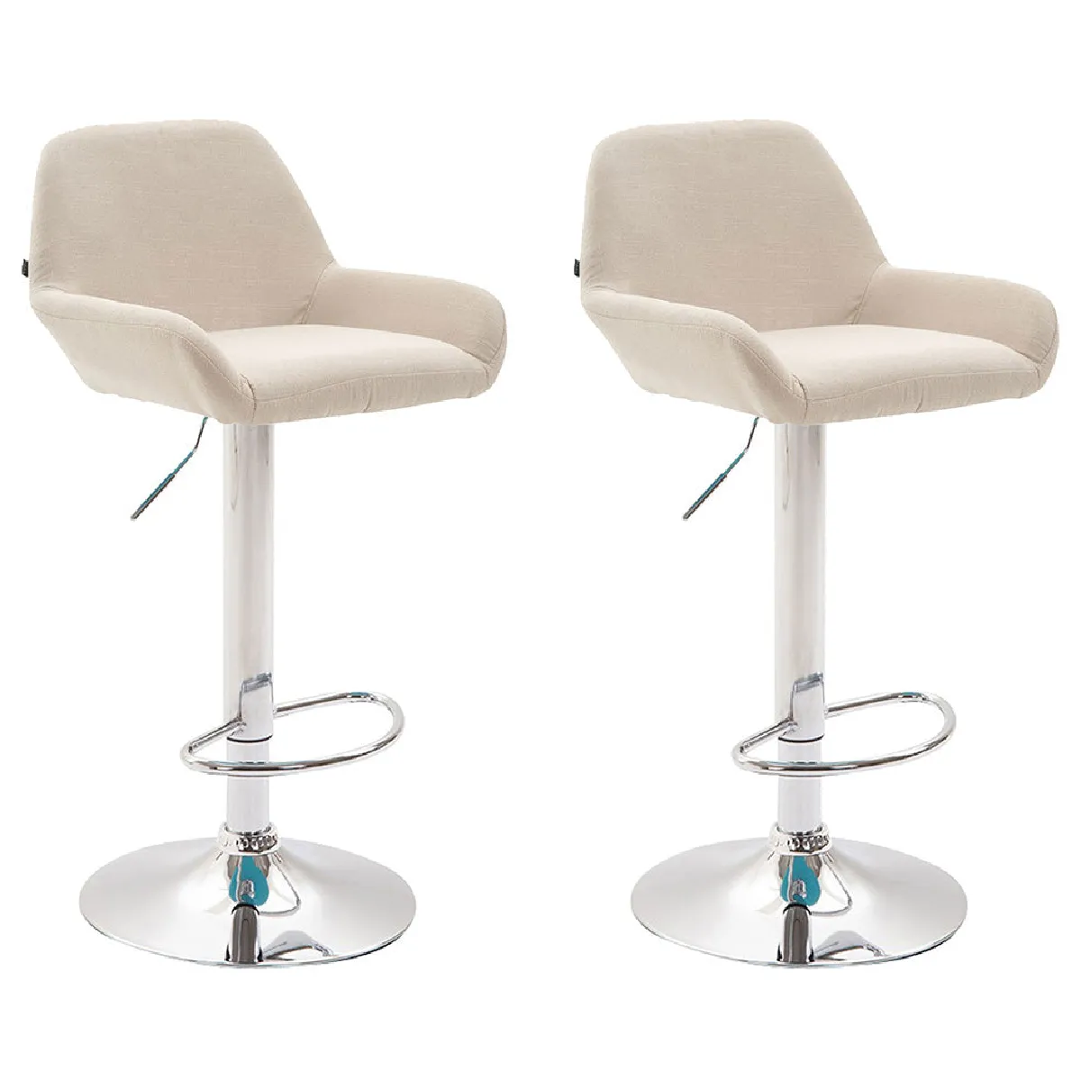 Decoshop26 Tabouret de bar tissu Crème - vue 5