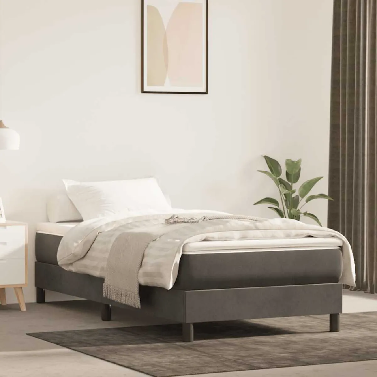 Vidaxl Matelas à ressorts ensachés 80 x 210 x 20 cm Gris foncé - vue 1