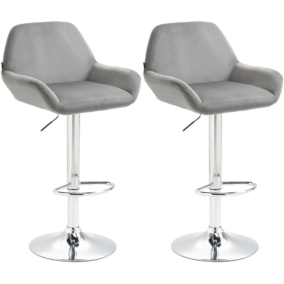 Décoshop26 Tabouret en velours gris