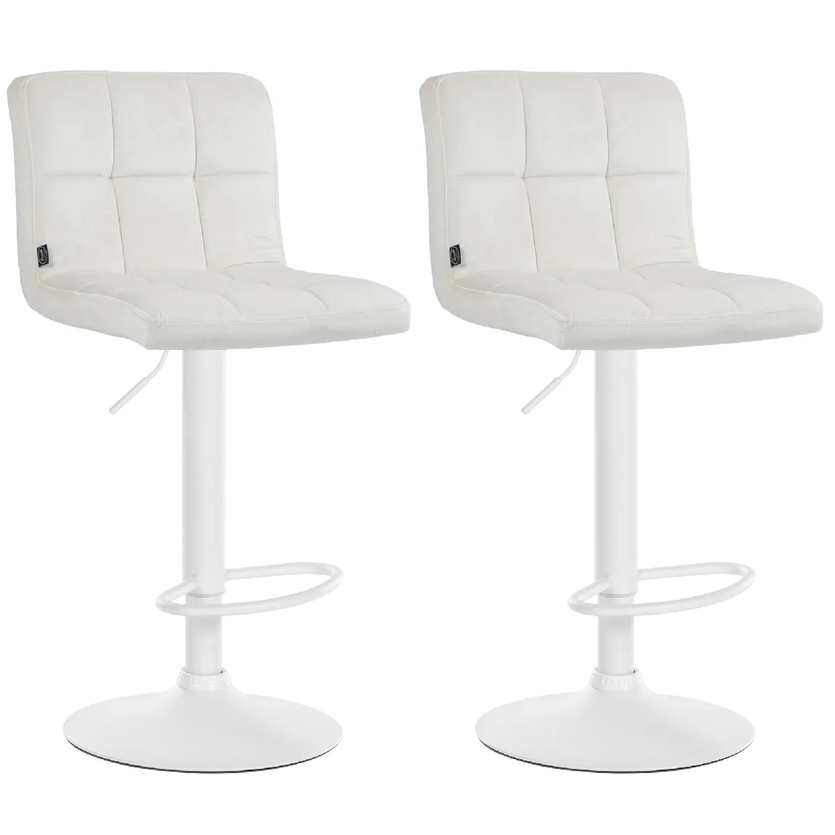 Decoshop26 Tabourets de bar velours lot de 2 - vue 10