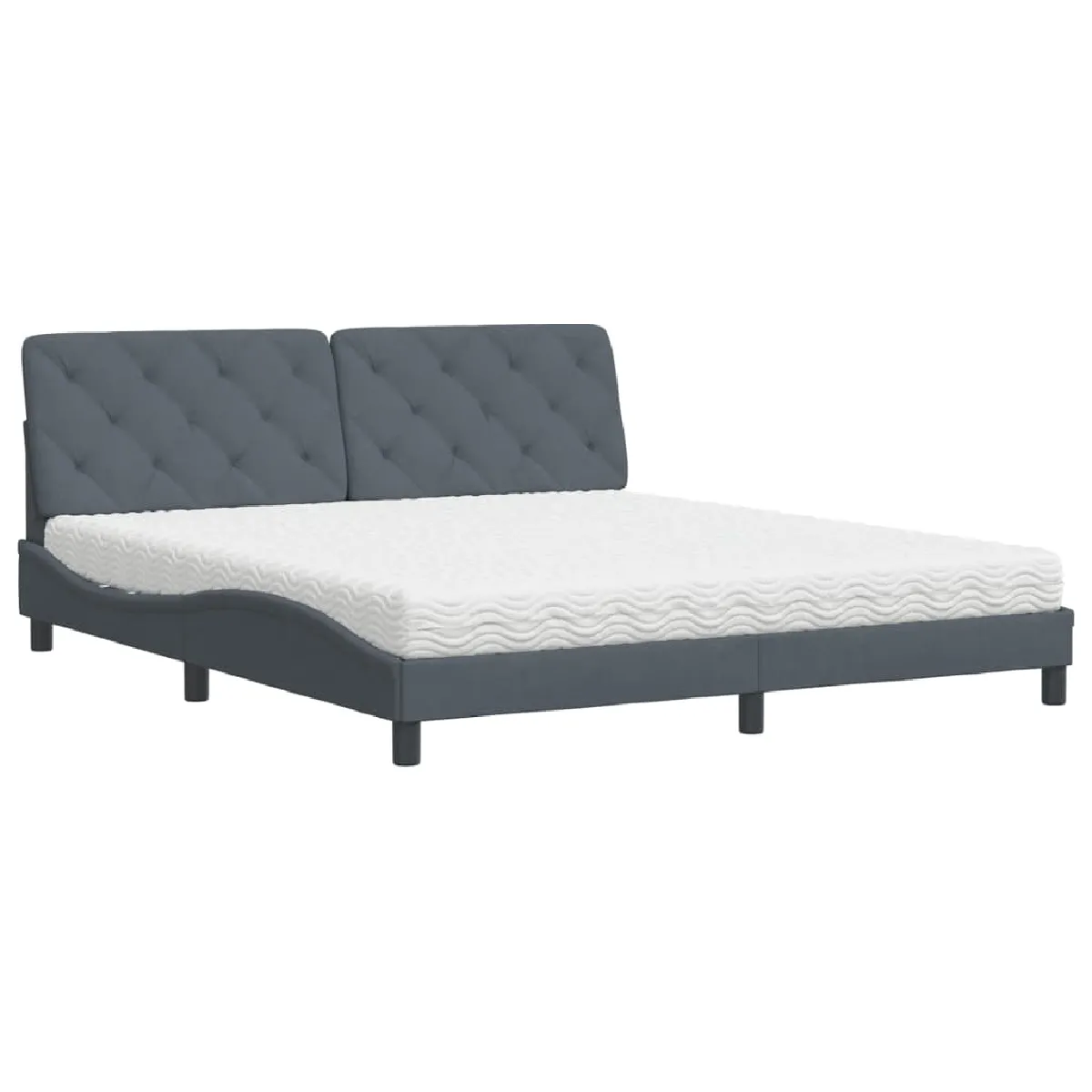 VidaXL Lit avec matelas 180x200 cm Velours