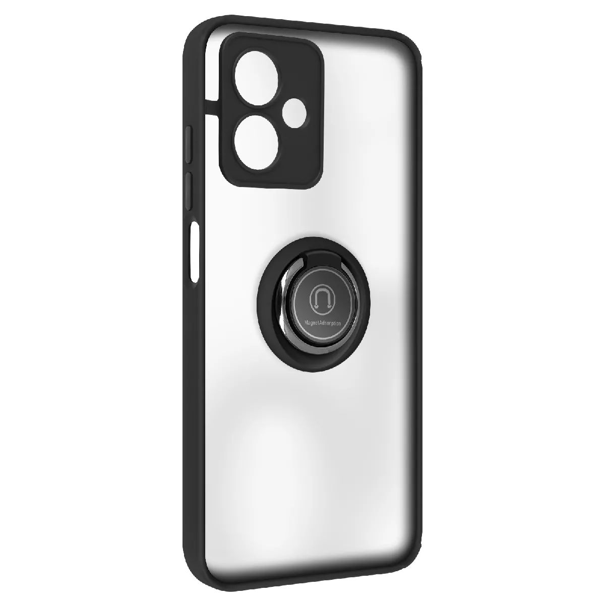 Avizar Noir Coque Pour Motorola Moto G54 Bague Métallique Support Vidéo