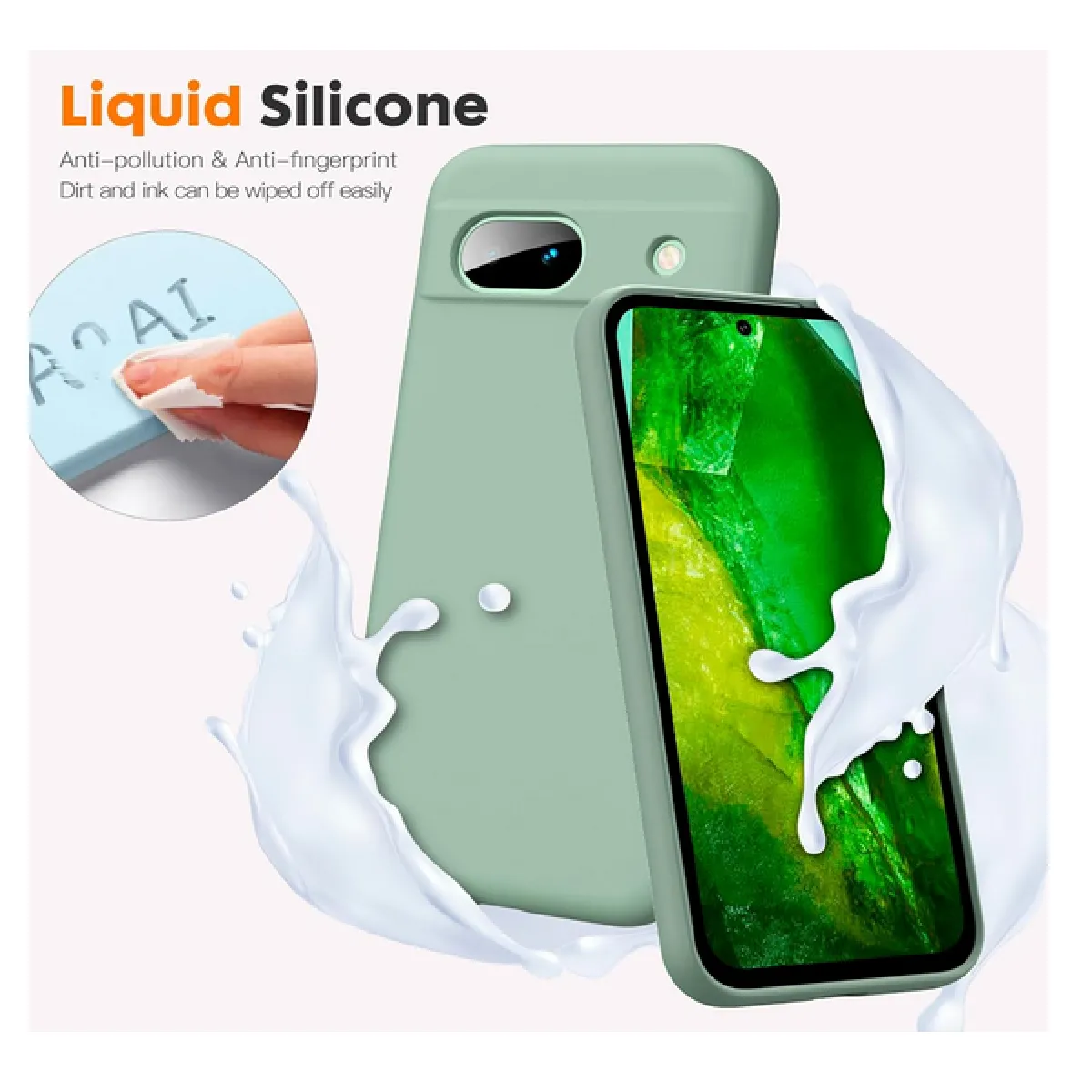 Coque et étui téléphone mobile Avizar Coque pour Google Pixel 8 Pro en Silicone Semi-rigide Dragonne Noir