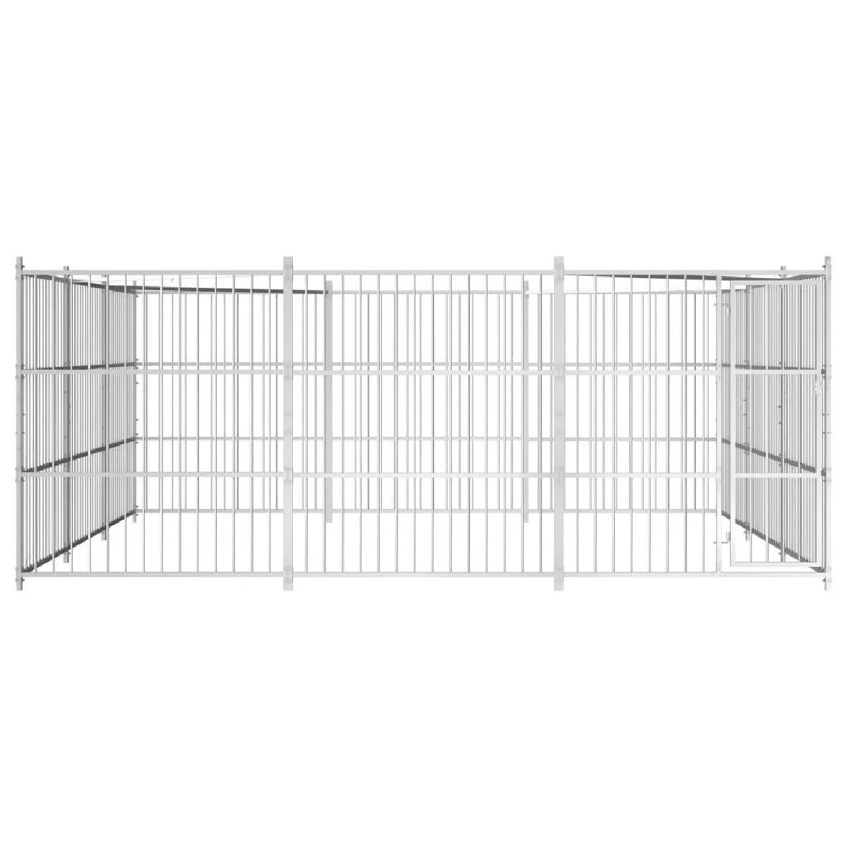 Meilleurs prix pour Chenil extérieur cage enclos parc animaux chien d'extérieur pour chiens 450 x 450 x 185 cm 02_0000356