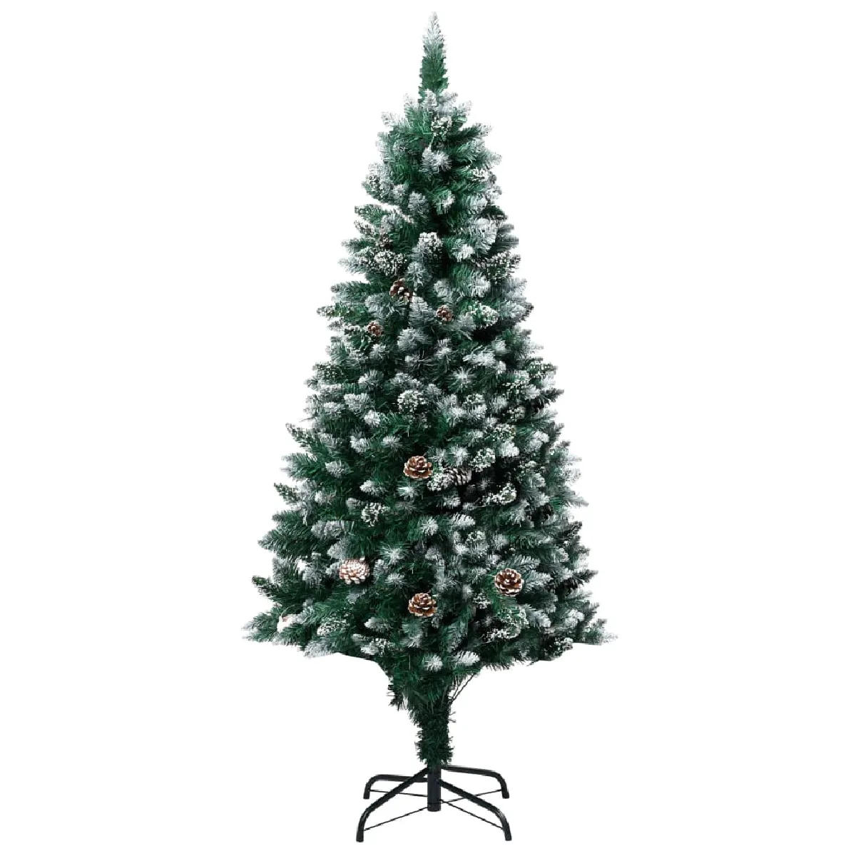 vidaXL Sapin de No&euml;l avec pommes de pin et neige - 180 cm