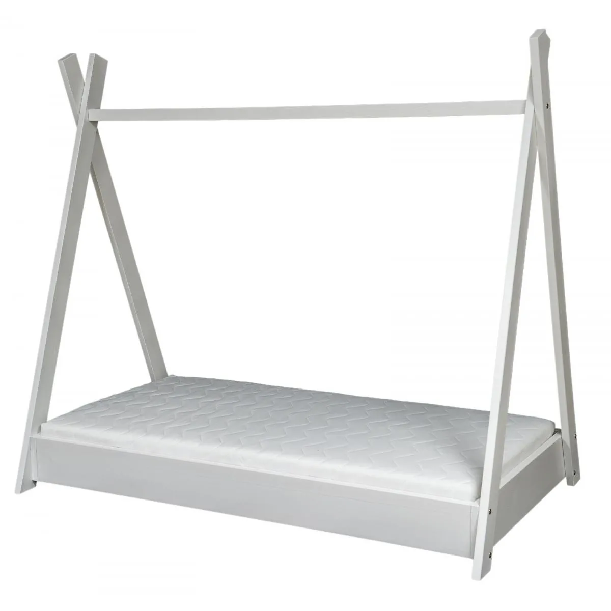 Velinda Lit tente avec matelas 160x80 cm Blanc