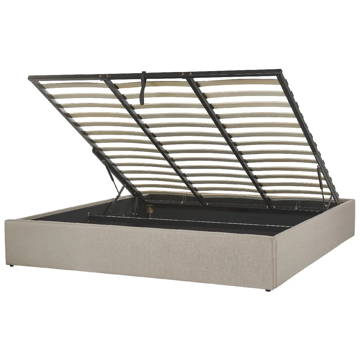 Beliani Lit avec sommier - Beige - 180x200 cm Beliani Lit avec sommier - Beige - 180x200 cm