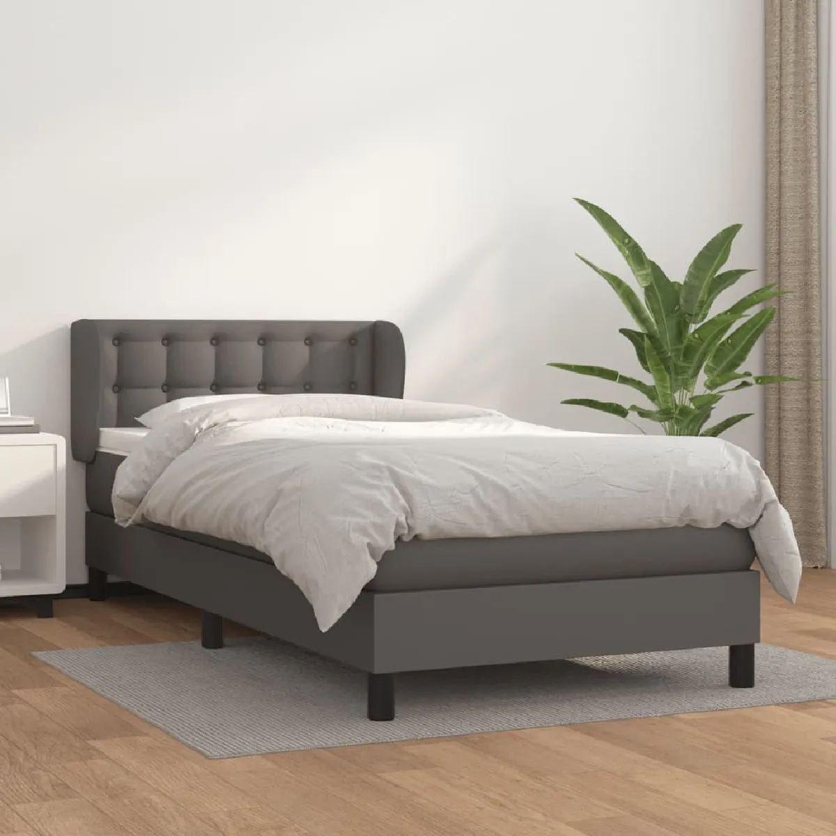 vidaXL Sommier avec matelas - Gris vidaXL Sommier avec matelas - Gris