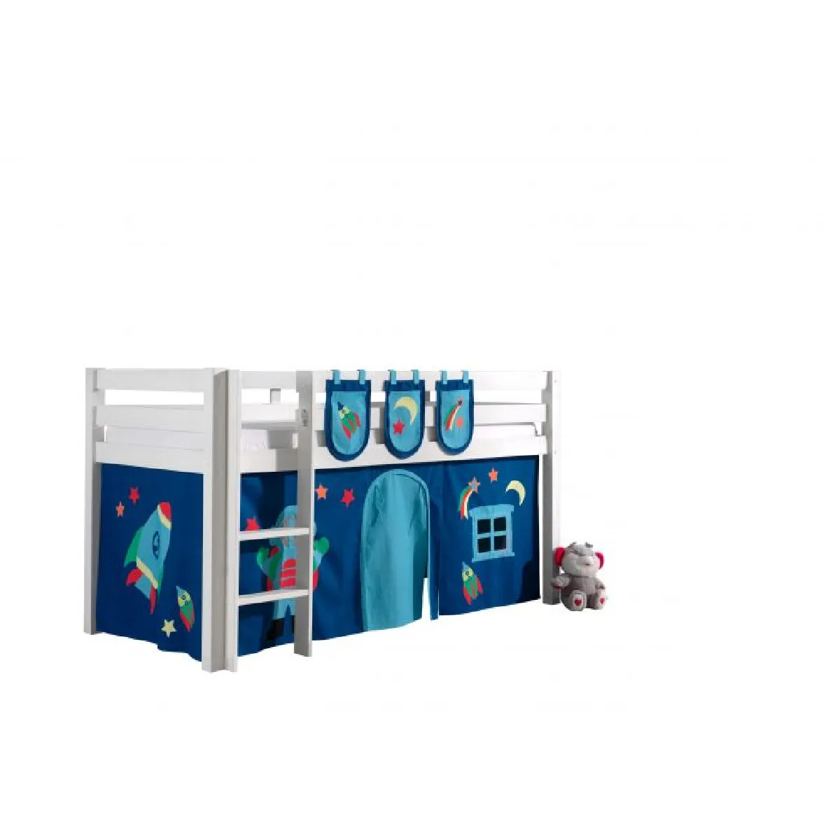 Vipack Pino Lit surélevé - Blanc 90x200 cm