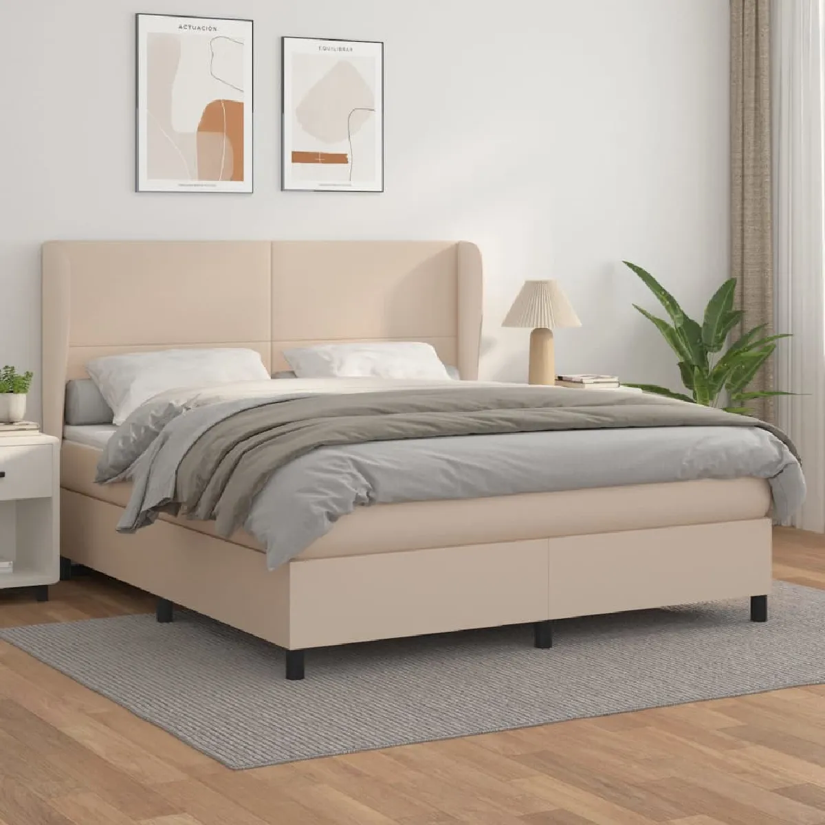 VIDAXL Sommier et matelas tapissier - Cappuccino