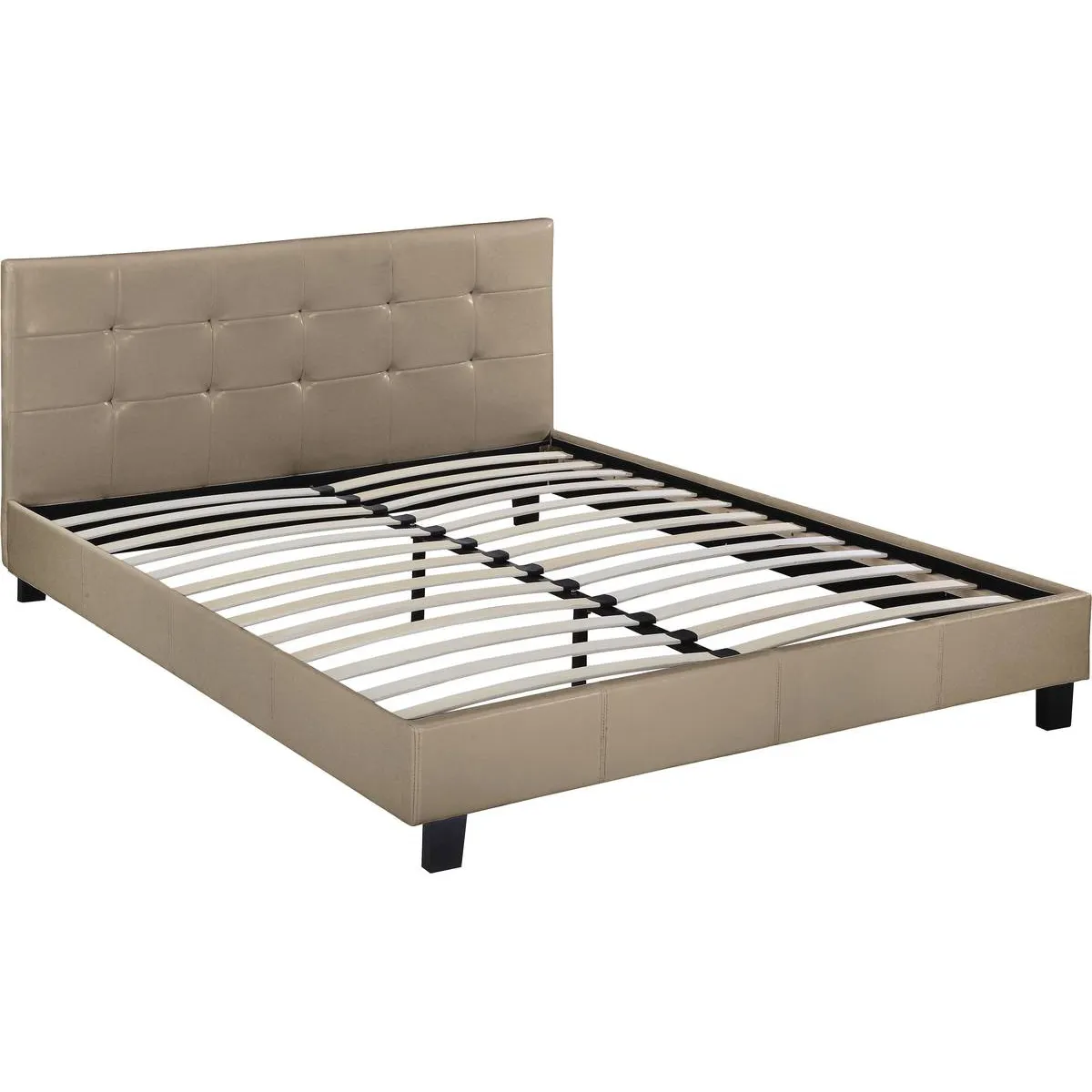 Lit double en pvc [ ]Julia[ ] - 160 x 200 - Taupe