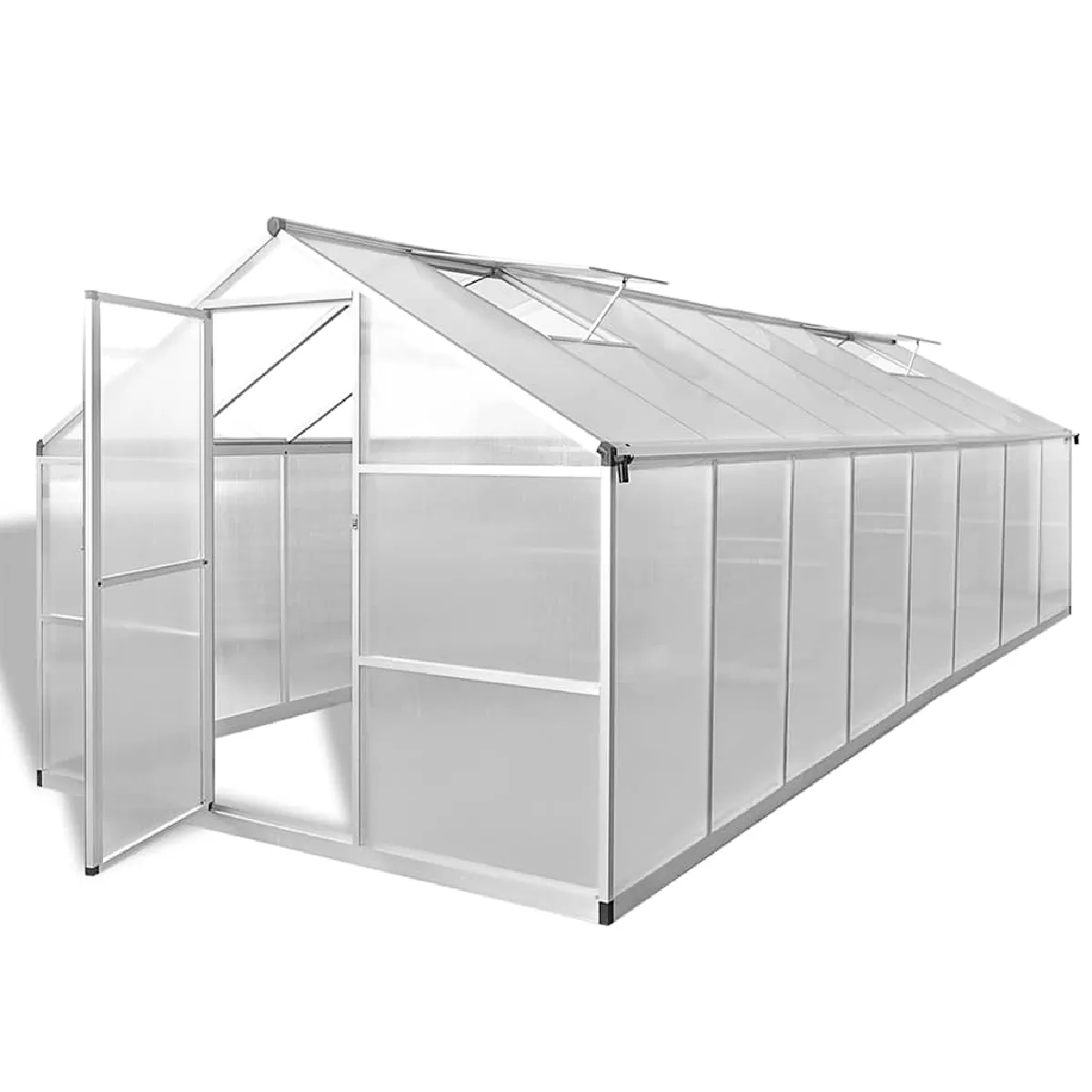 VidaXL Serre Polycarbonate Aluminium 12 m²