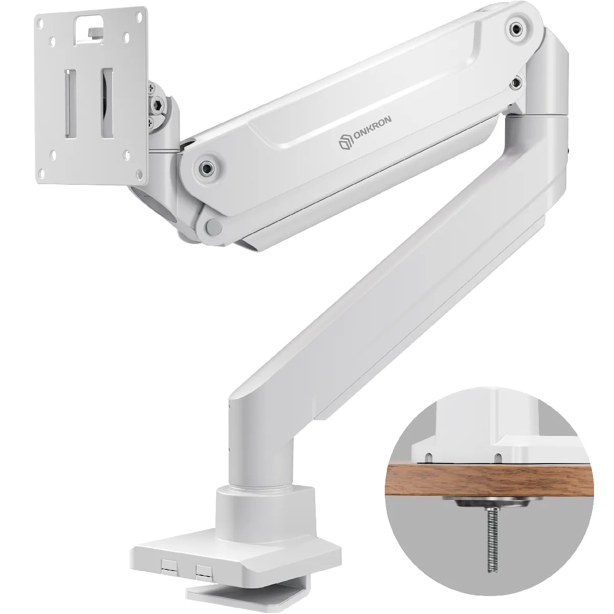 Onkron Blanc Bras Ecran Pc 17-49", Jusqu'à 20 Kg, Vesa 75X75 & 100X100, Inclinable Pivotant Rotatif G100-W - Image 3